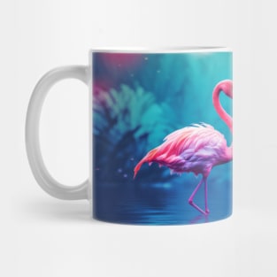 Flamingo Animal Bird Wildlife Wilderness Colorful Realistic Illustration Mug